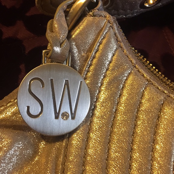Stuart Weitzman metallic gold handbag - Picture 2 of 7